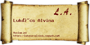 Lukács Alvina névjegykártya